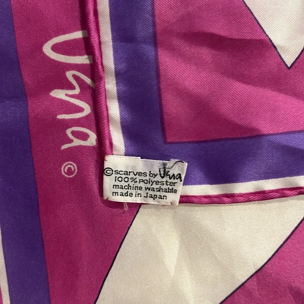Vintage Scarves by Vera Neumann Japan Colorful Abstract Silk Scarf 22” square